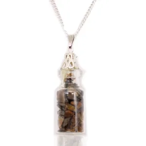 Tiger Eye  Bottle Necklace - Gemstones Crystals