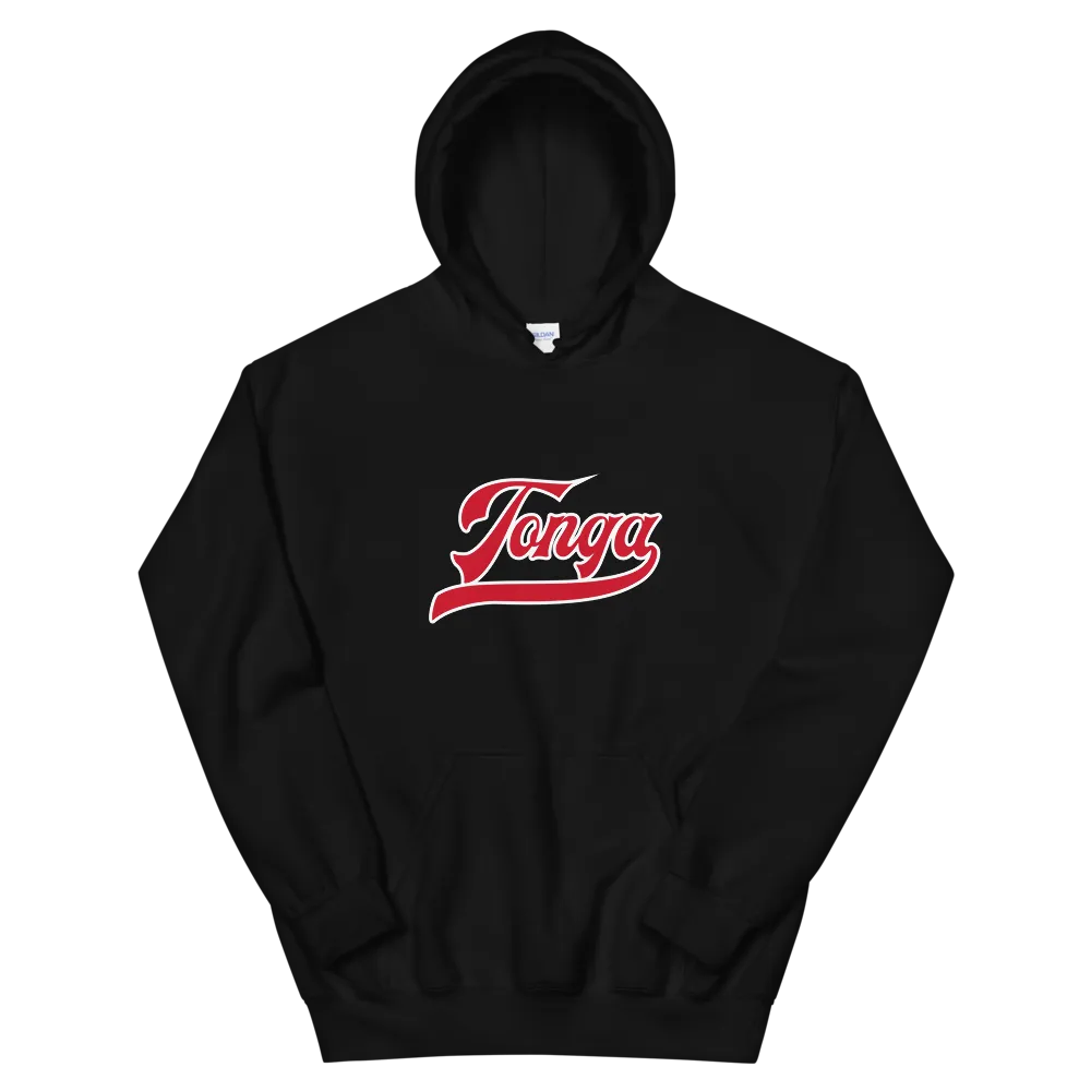 Tonga Script ~ Red with White Border *ADULT HOODIE*