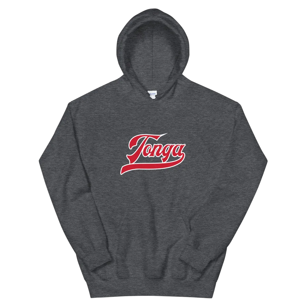 Tonga Script ~ Red with White Border *ADULT HOODIE*