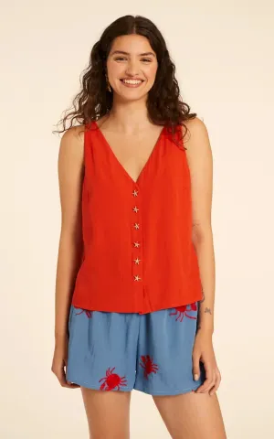 Top Botones Estrella Rojo