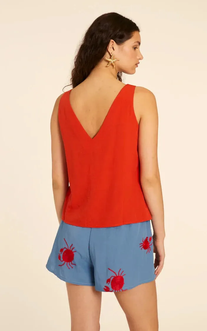 Top Botones Estrella Rojo