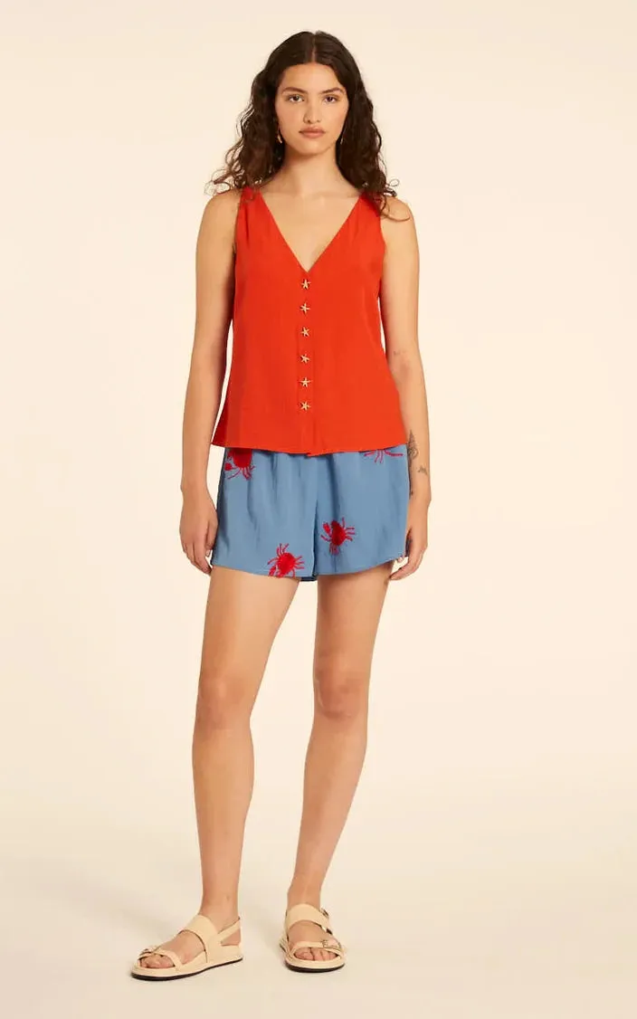 Top Botones Estrella Rojo
