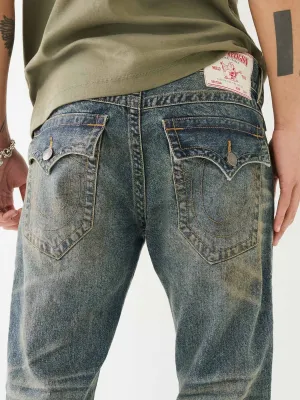 True Religion SN Rocco Slim Fit Blue Mid-Rise Solid Jeans
