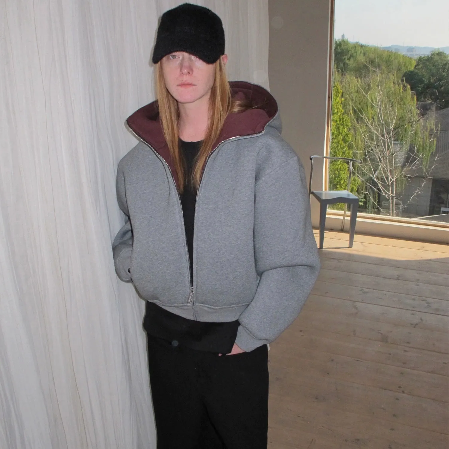 Two-Tone Hooded Jacket