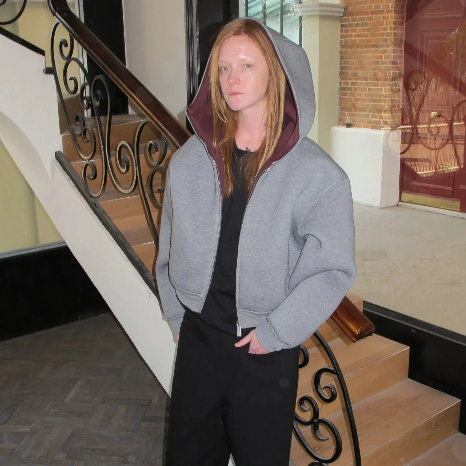 Two-Tone Hooded Jacket