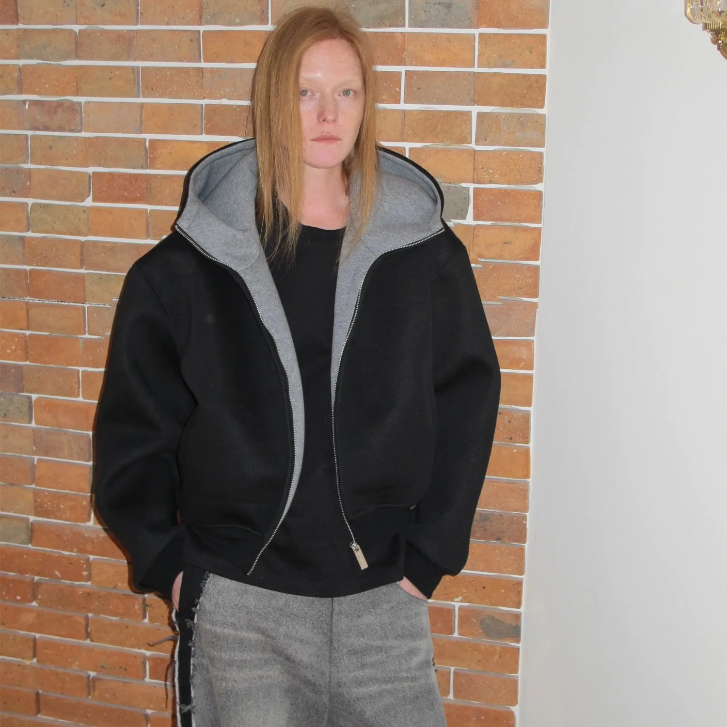 Two-Tone Hooded Jacket