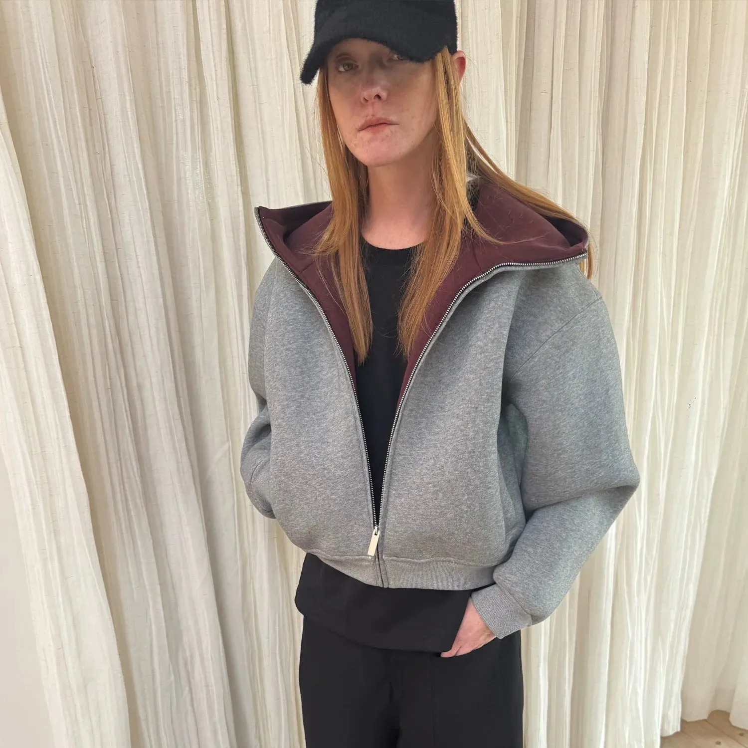 Two-Tone Hooded Jacket