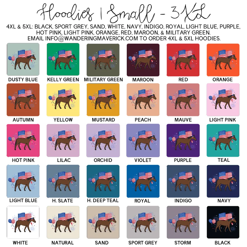 USA Horse Hoodie (S-3XL) Unisex - Multiple Colors!