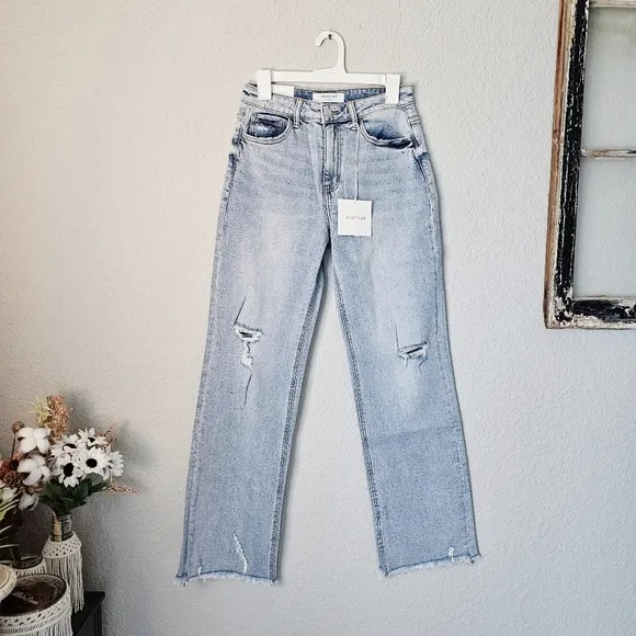 Vervet By Flying Monkey HR 90s Vintage Light Wash Wide Leg Jeans Dad Various NEW