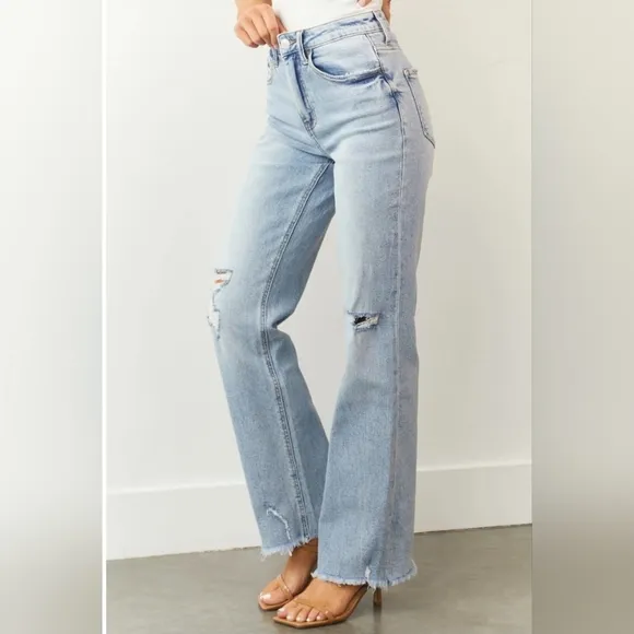 Vervet By Flying Monkey HR 90s Vintage Light Wash Wide Leg Jeans Dad Various NEW