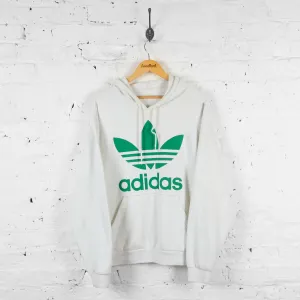Vintage Adidas Hoodie - White/Green - L