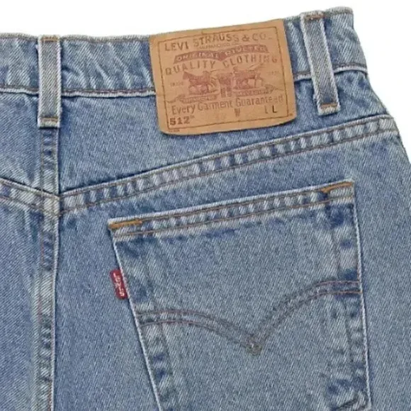 Vintage Classic Levis Jeans 512‎ High Waisted Straight Leg Cotton Jeans 28W 32L