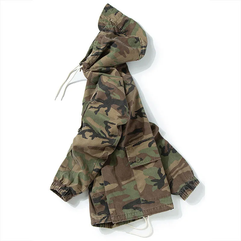 Vintage Military-Inspired Casual Pullover Hoodies