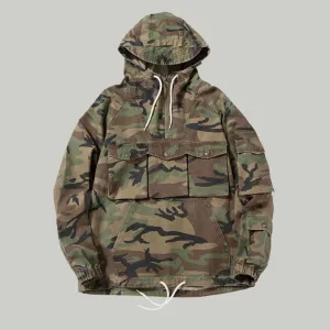 Vintage Military-Inspired Casual Pullover Hoodies