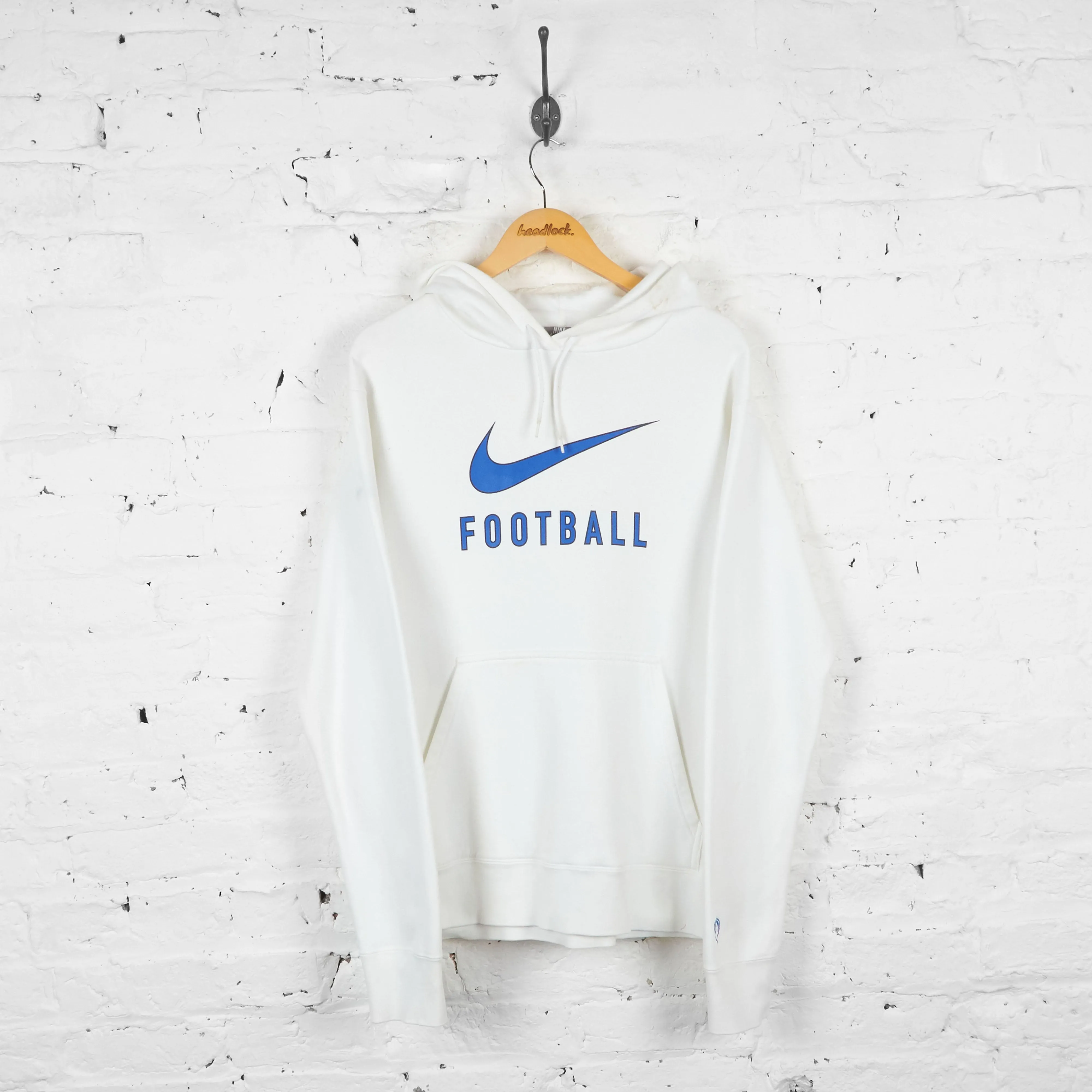 Vintage Nike Football Hoodie - White - L