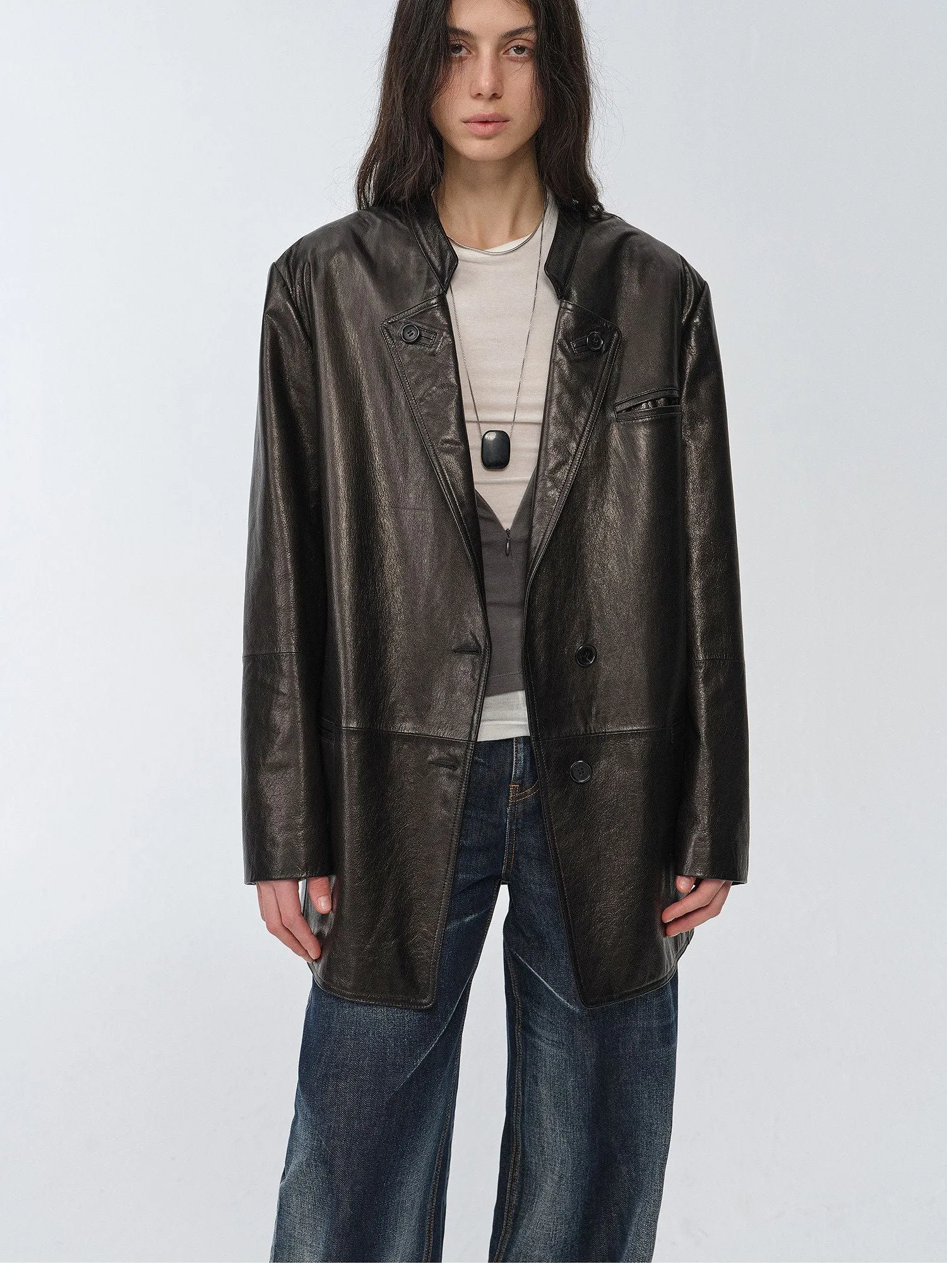 Vintage Oil Waxed Goat Leather Jacket