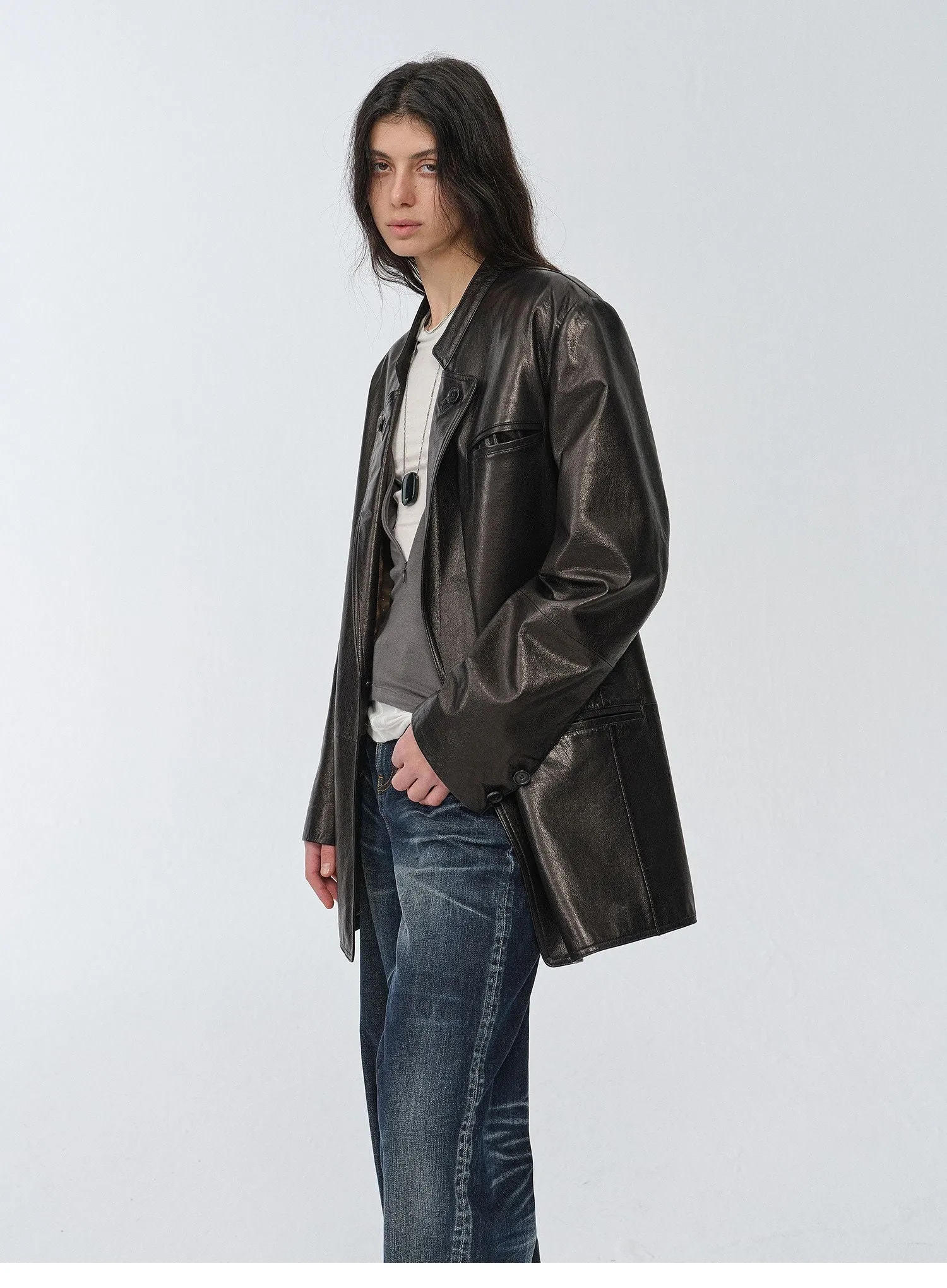Vintage Oil Waxed Goat Leather Jacket