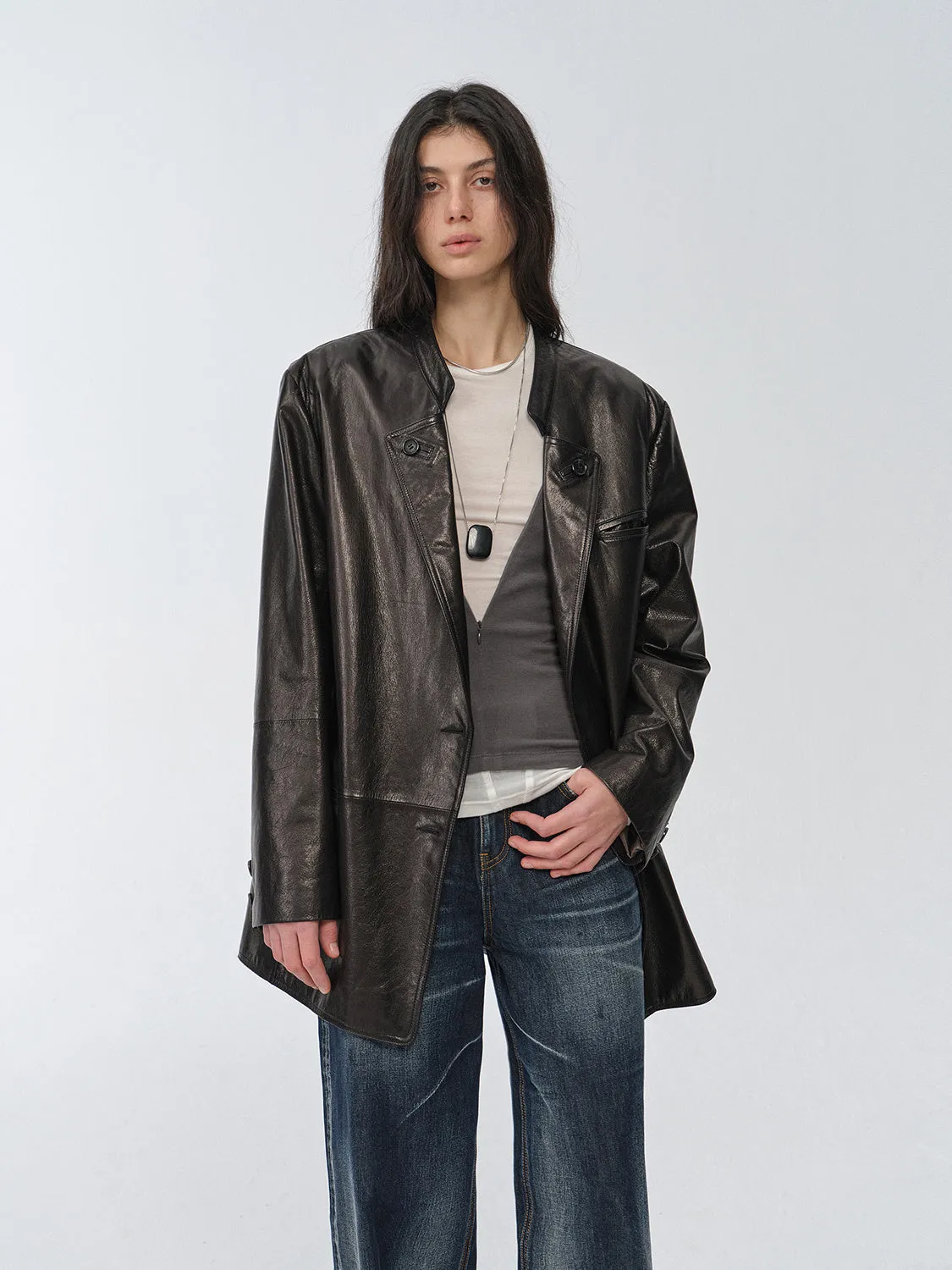 Vintage Oil Waxed Goat Leather Jacket