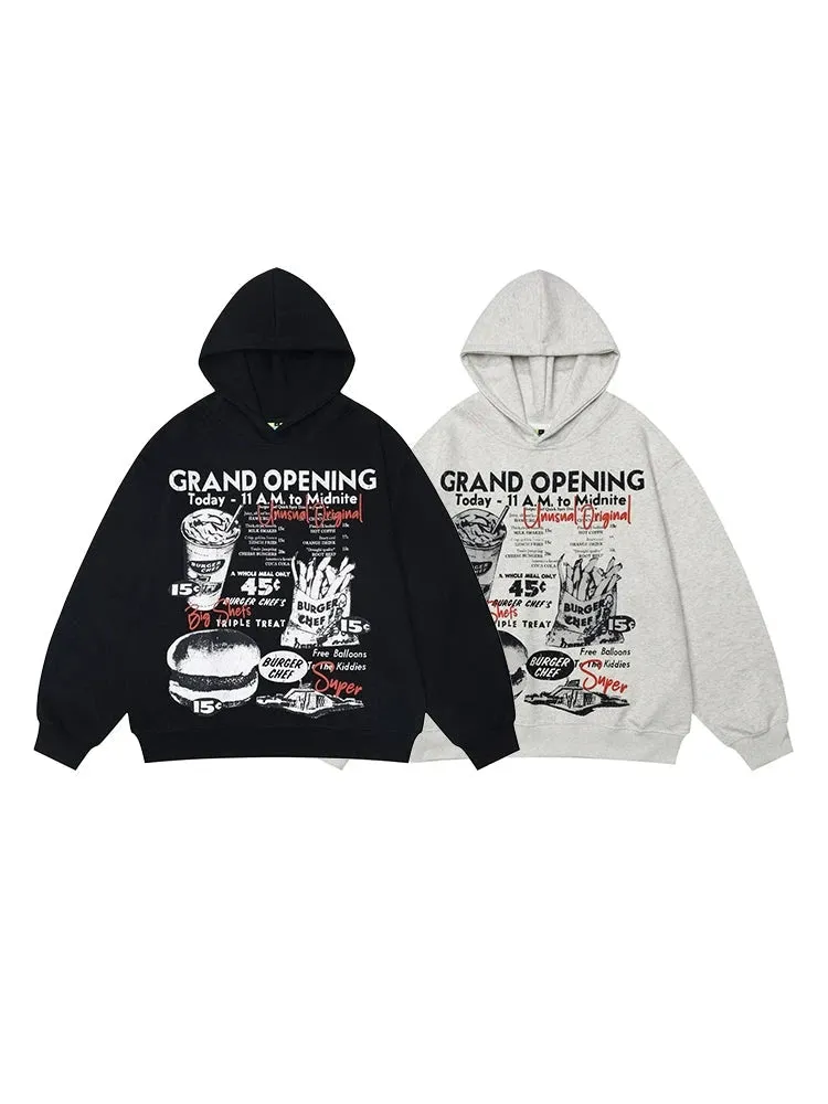 Vintage Style Graphic Print Hoodie