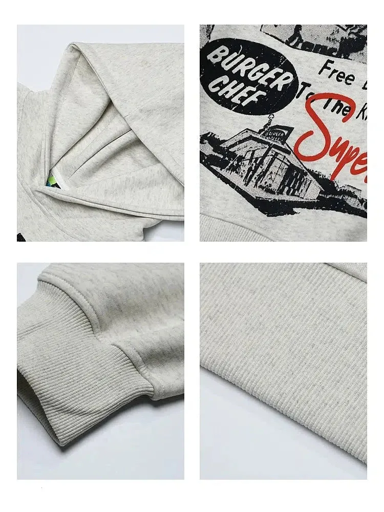 Vintage Style Graphic Print Hoodie