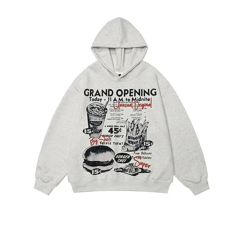 Vintage Style Graphic Print Hoodie