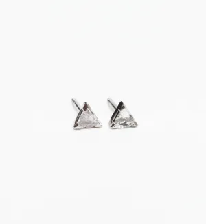 White Sapphire Trillion Studs
