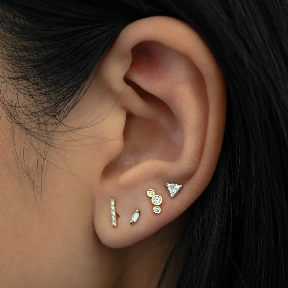 White Sapphire Trillion Studs