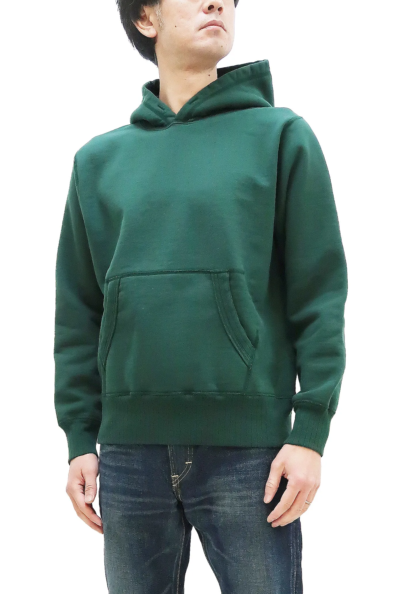 Whitesville Plain Pullover Hoodie Men's Solid Color Hooded Sweatshirt WV67729 Green