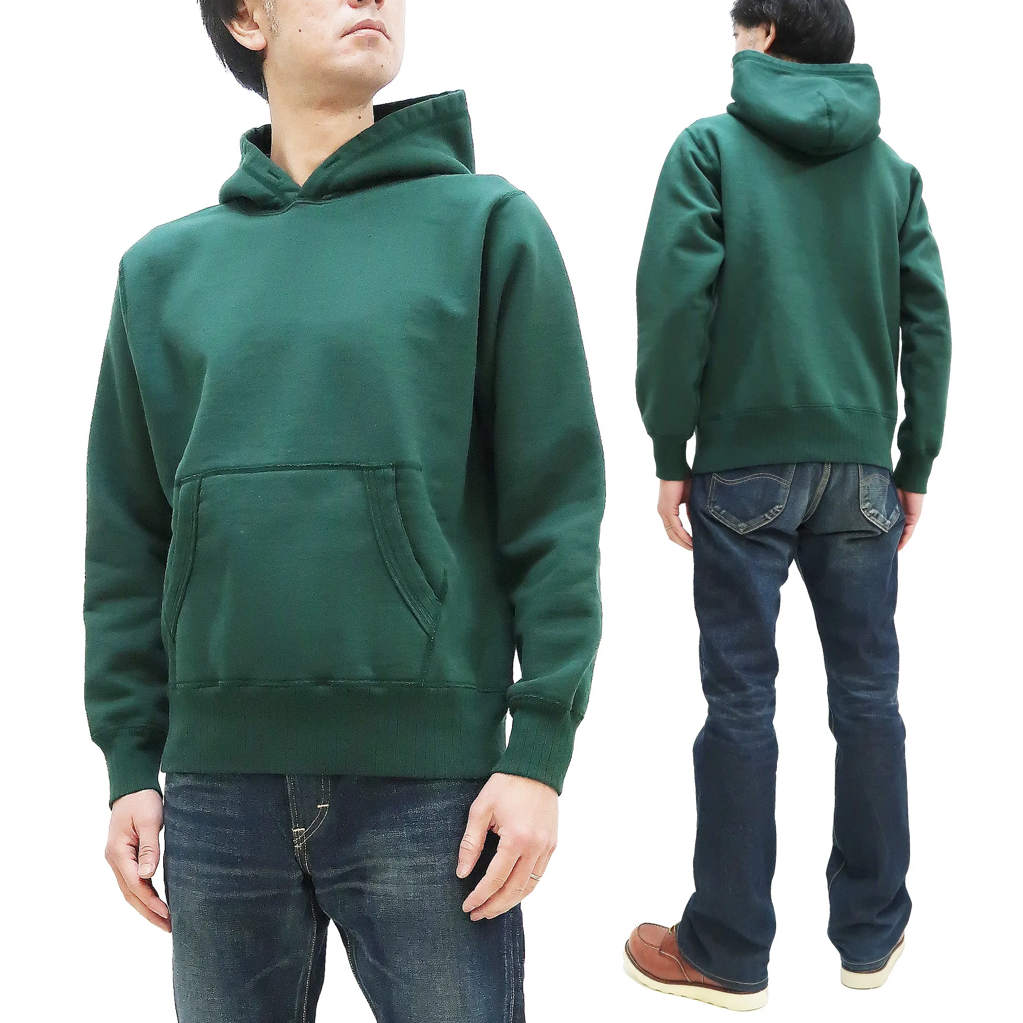 Whitesville Plain Pullover Hoodie Men's Solid Color Hooded Sweatshirt WV67729 Green