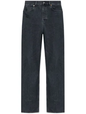 Wide leg denim cotton jeans