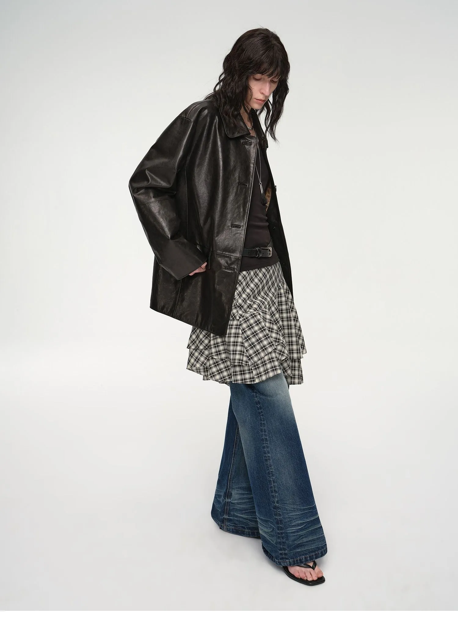 Wide West Leather Trench Coat