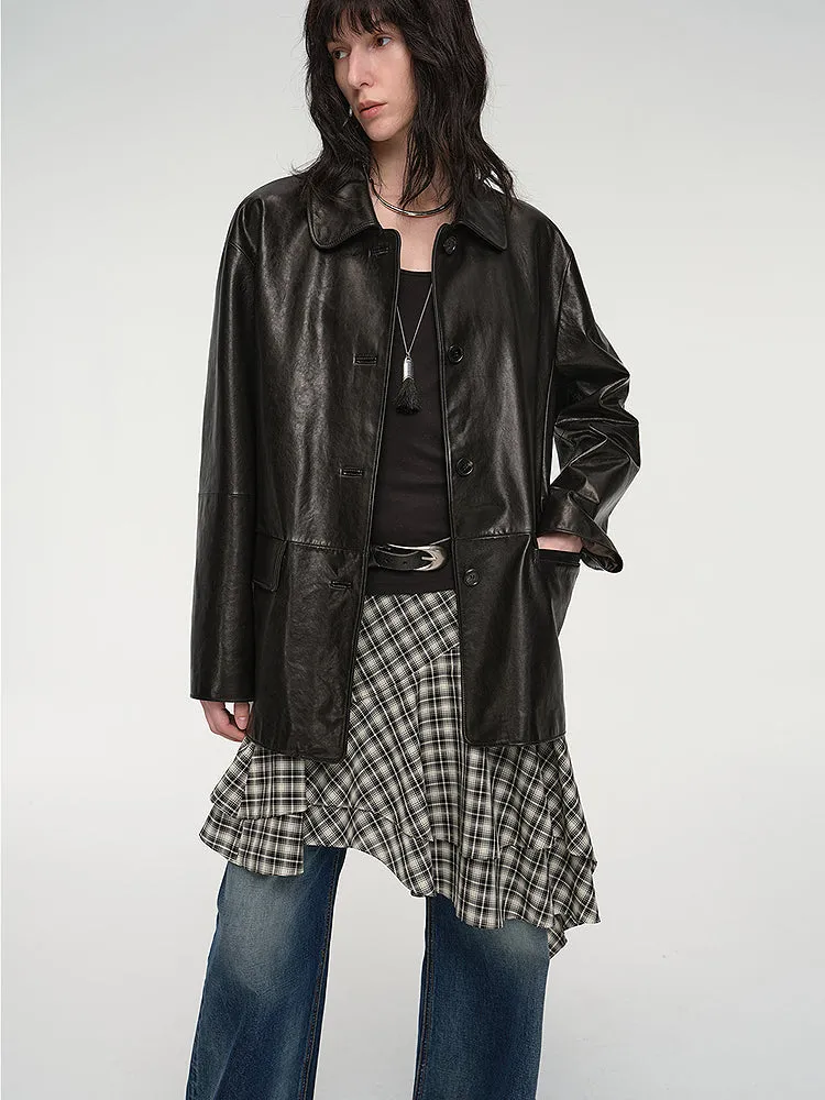 Wide West Leather Trench Coat