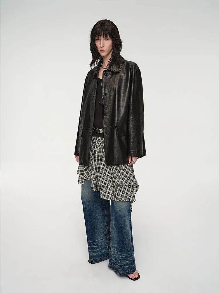 Wide West Leather Trench Coat