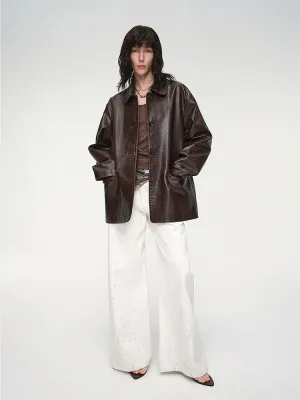 Wide West Leather Trench Coat