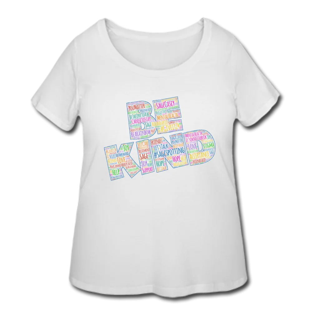 Women's Curvy T-Shirt - Be Kind WordCloud