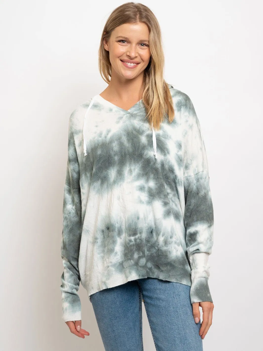 WOMEN'S TIE DYE HOODIE SWEATER