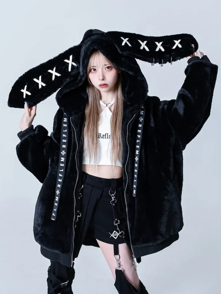 Y2K Rabbit Ear Plush Jacket