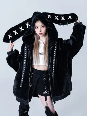 Y2K Rabbit Ear Plush Jacket