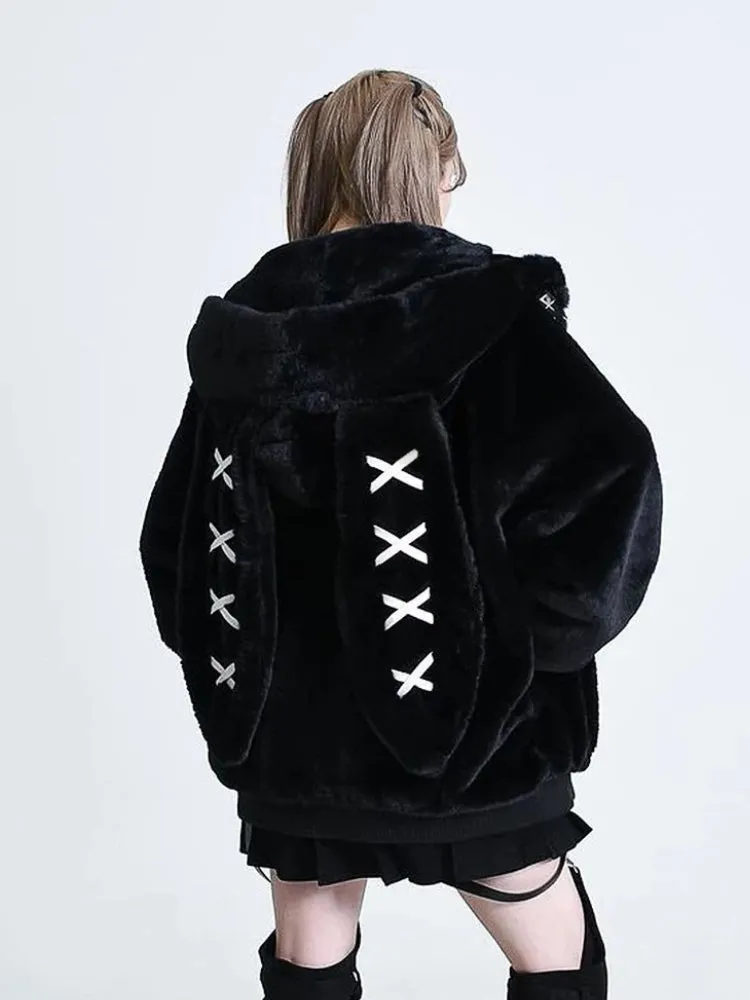Y2K Rabbit Ear Plush Jacket